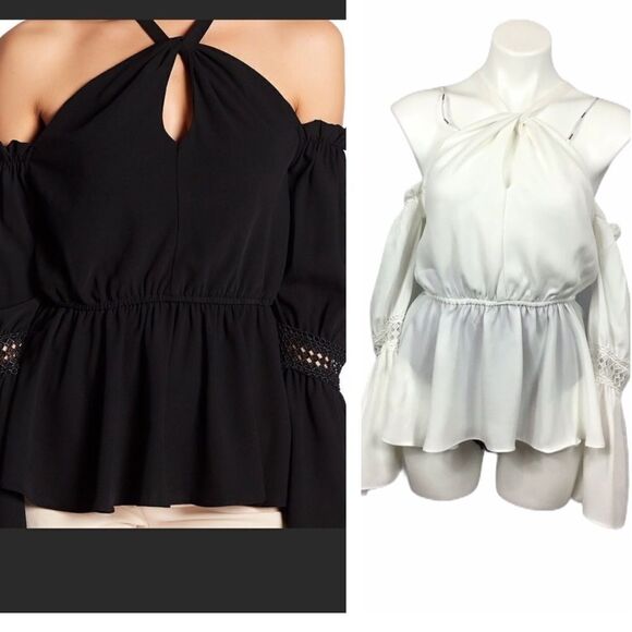 Garcia White Off The Shoulder L/Sleeve Peplum Top - Picture 1 of 6